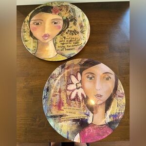 KELLY RAE ROBERTS large decorative plates (Set of 2)